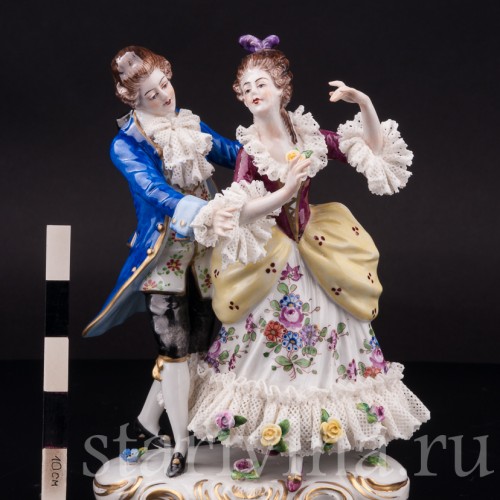 Статуэтка из фарфора Пара в танце, кружевная, Volkstedt, Германия, после 1935 г.