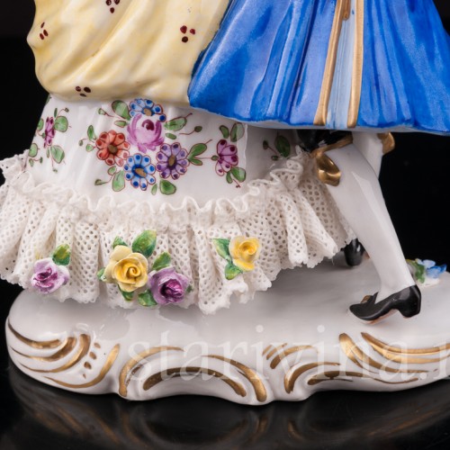 Статуэтка из фарфора Пара в танце, кружевная, Volkstedt, Германия, после 1935 г.