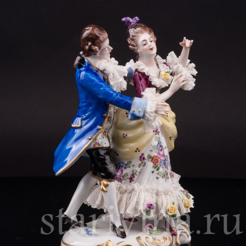 Статуэтка из фарфора Пара в танце, кружевная, Volkstedt, Германия, после 1935 г.