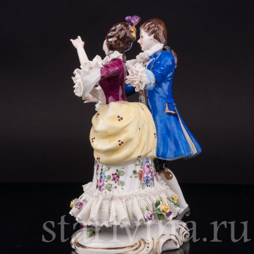 Статуэтка из фарфора Пара в танце, кружевная, Volkstedt, Германия, после 1935 г.