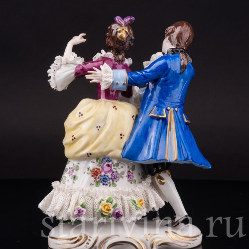 Статуэтка из фарфора Пара в танце, кружевная, Volkstedt, Германия, после 1935 г.