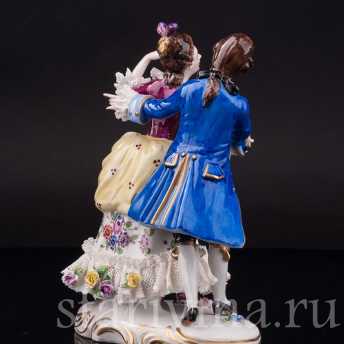 Статуэтка из фарфора Пара в танце, кружевная, Volkstedt, Германия, после 1935 г.