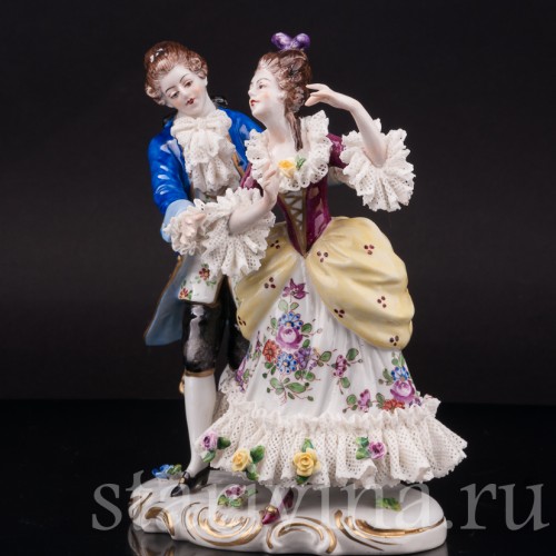 Статуэтка из фарфора Пара в танце, кружевная, Volkstedt, Германия, после 1935 г.