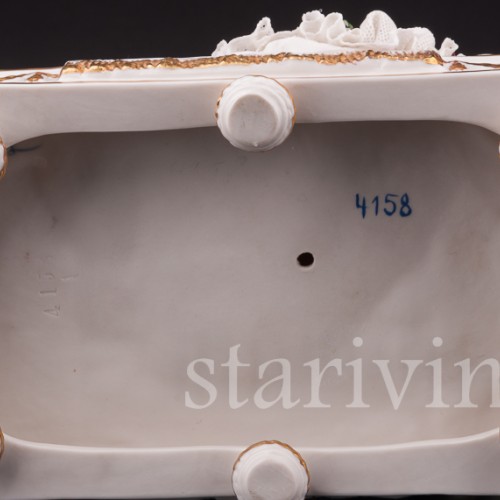 Фарфоровая статуэтка Чашечка чаю, кружевная, Dressel, Kister & Co, Германия, нач. 20 в.