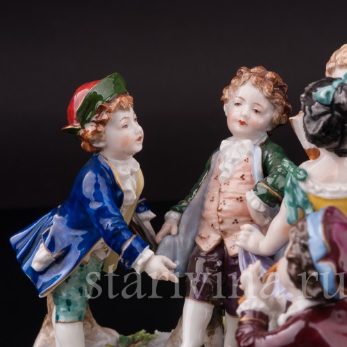 Фарфоровая композиция Играющие дети, Volkstedt, Германия, кон. 19 - нач. 20 вв.