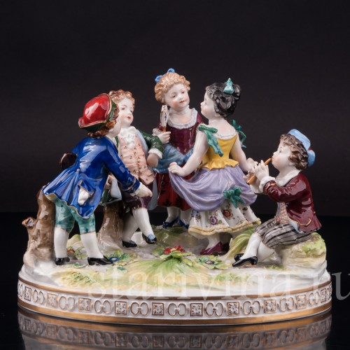 Фарфоровая композиция Играющие дети, Volkstedt, Германия, кон. 19 - нач. 20 вв.