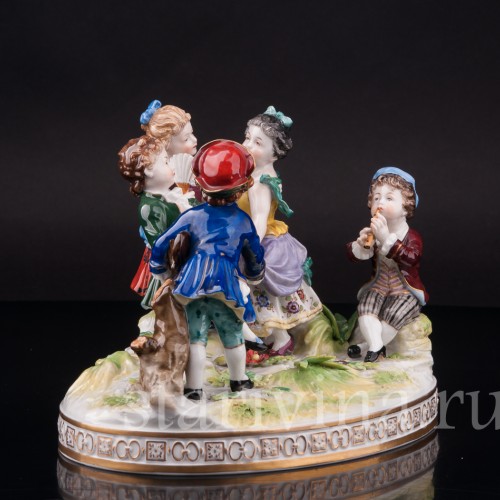 Фарфоровая композиция Играющие дети, Volkstedt, Германия, кон. 19 - нач. 20 вв.
