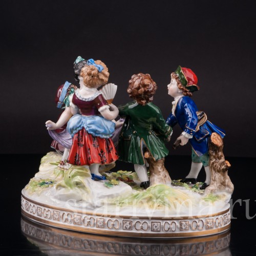 Фарфоровая композиция Играющие дети, Volkstedt, Германия, кон. 19 - нач. 20 вв.