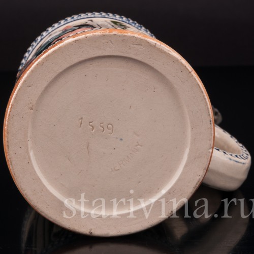 Старинная пивная кружка Пей спокойно, 1/2 л, Reinhold Hanke, Германия, нач. 20 в.