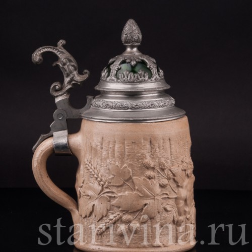 Уцененная пивная кружка Бахус, 1/2 л, Германия, нач. 20 в.