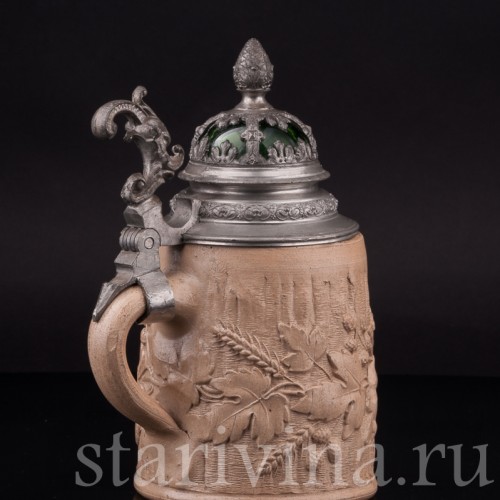 Уцененная пивная кружка Бахус, 1/2 л, Германия, нач. 20 в.