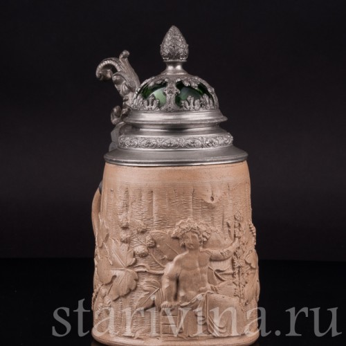 Уцененная пивная кружка Бахус, 1/2 л, Германия, нач. 20 в.