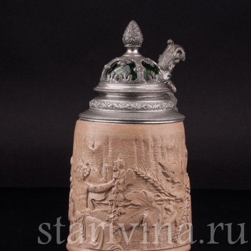 Уцененная пивная кружка Бахус, 1/2 л, Германия, нач. 20 в.