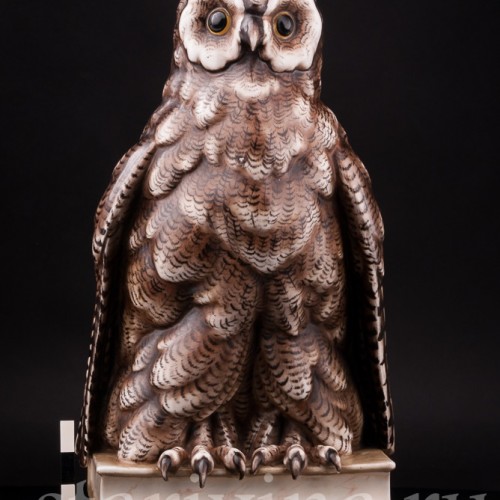 Фарфоровая статуэтка птицы Сова на книгах, Volkstedt, Германия, кон. 19 в.