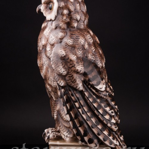 Фарфоровая статуэтка птицы Сова на книгах, Volkstedt, Германия, кон. 19 в.