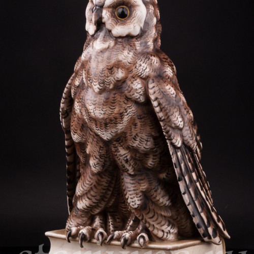 Фарфоровая статуэтка птицы Сова на книгах, Volkstedt, Германия, кон. 19 в.