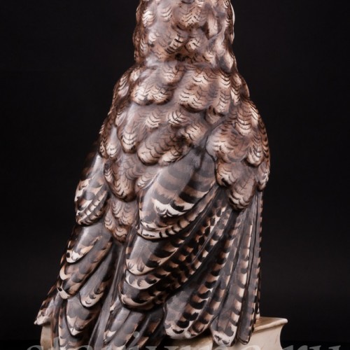 Фарфоровая статуэтка птицы Сова на книгах, Volkstedt, Германия, кон. 19 в.