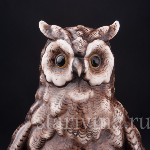 Фарфоровая статуэтка птицы Сова на книгах, Volkstedt, Германия, кон. 19 в.