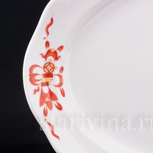 Фарфоровое блюдо Красный дракон, Meissen, Германия, вт. пол. 20 в.