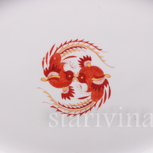 Фарфоровое блюдо Красный дракон, Meissen, Германия, вт. пол. 20 в.