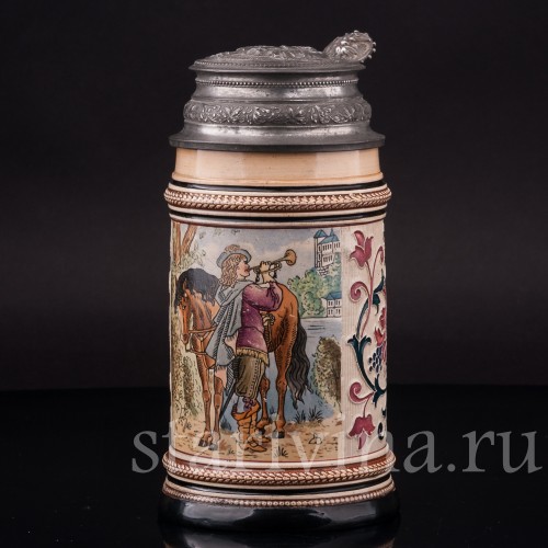 Старинная пивная кружка Трубач из Зекингена, 1/2 л, Reinhold Merkelbach, Германия, кон. 19 - нач. 20 вв.