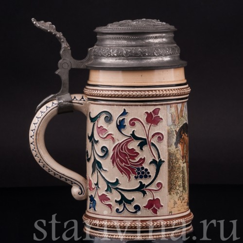 Старинная пивная кружка Трубач из Зекингена, 1/2 л, Reinhold Merkelbach, Германия, кон. 19 - нач. 20 вв.