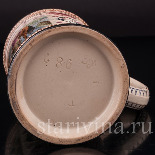 Старинная пивная кружка Трубач из Зекингена, 1/2 л, Reinhold Merkelbach, Германия, кон. 19 - нач. 20 вв.