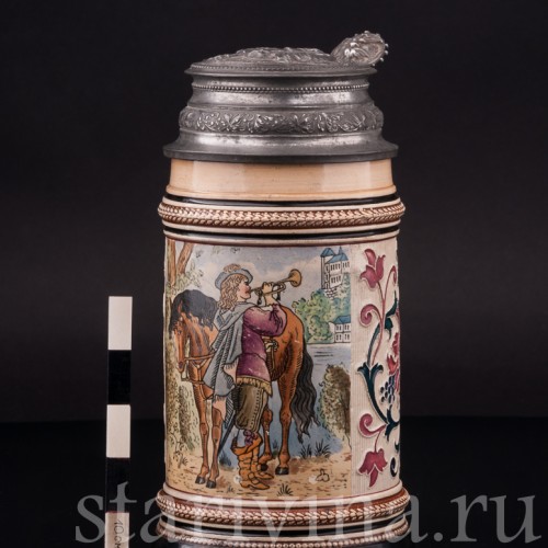 Старинная пивная кружка Трубач из Зекингена, 1/2 л, Reinhold Merkelbach, Германия, кон. 19 - нач. 20 вв.