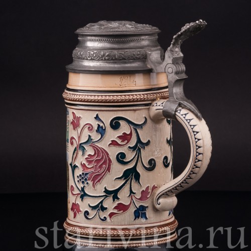 Старинная пивная кружка Трубач из Зекингена, 1/2 л, Reinhold Merkelbach, Германия, кон. 19 - нач. 20 вв.