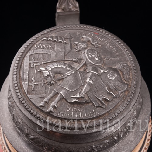 Старинная пивная кружка Трубач из Зекингена, 1/2 л, Reinhold Merkelbach, Германия, кон. 19 - нач. 20 вв.