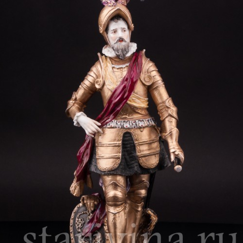 Фарфоровая статуэтка Полководец в доспехах, Германия, 19 в.