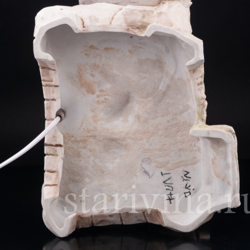 Фарфоровая лампа В беседке, E. A. Muller, Германия, кон. 19 - нач. 20 вв.