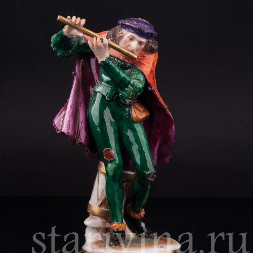 Фарфоровая статуэтка Уличный музыкант, Rudolf Kammer, Германия, 1961-1990 гг.