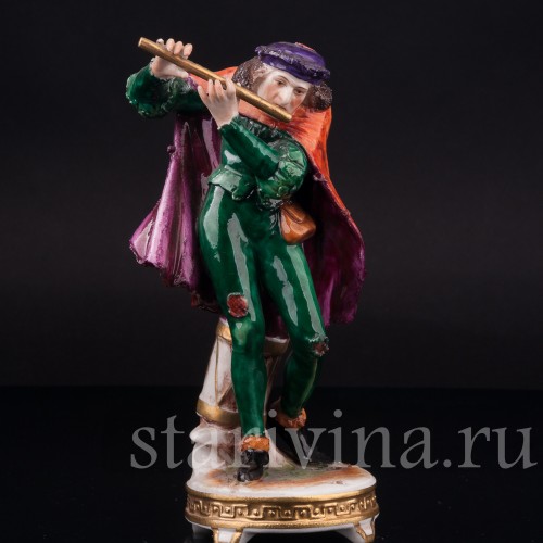 Фарфоровая статуэтка Уличный музыкант, Rudolf Kammer, Германия, 1961-1990 гг.