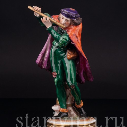 Фарфоровая статуэтка Уличный музыкант, Rudolf Kammer, Германия, 1961-1990 гг.