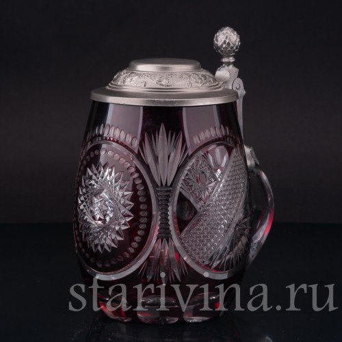 Винтажная Хрустальная кужка, 1/2 л, Германия, вт. пол. 20 в.