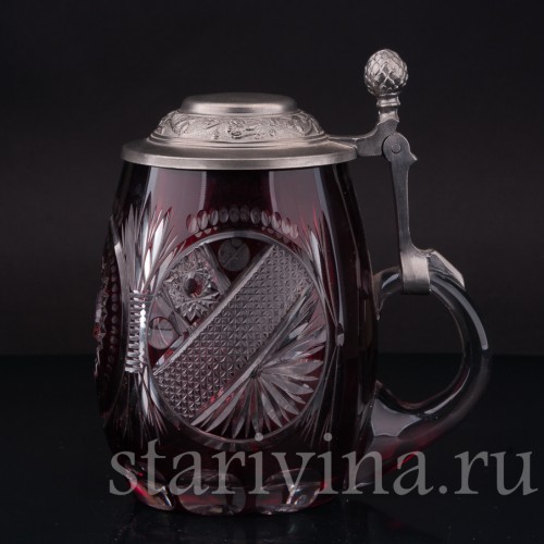 Винтажная Хрустальная кужка, 1/2 л, Германия, вт. пол. 20 в.