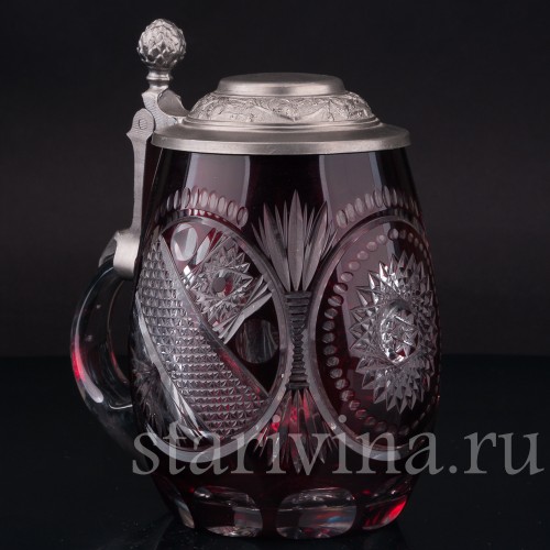 Винтажная Хрустальная кужка, 1/2 л, Германия, вт. пол. 20 в.