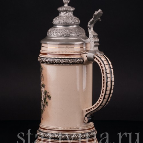 Старинная пивная кружка Стрелок, 1/2 л, Merkelbach & Wick, Германия, кон. 19 - нач. 20 вв.