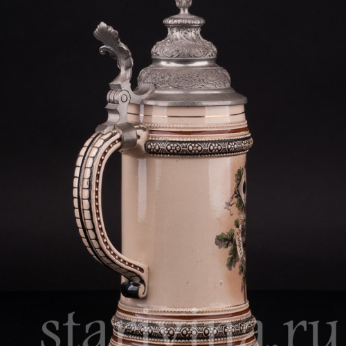 Старинная пивная кружка Стрелок, 1/2 л, Merkelbach & Wick, Германия, кон. 19 - нач. 20 вв.