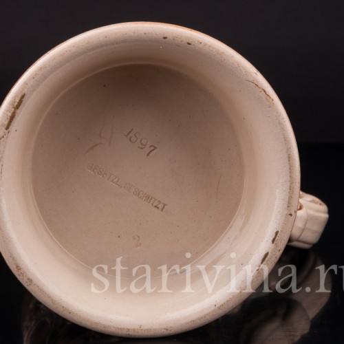 Старинная пивная кружка Где полные кружки и алые губы, 1/2 л, Marzi & Remy, Германия, нач. 20 в.