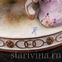 Фарфоровая статуэтка Дама с лютней, кружевная, Volkstedt, Германия, кон. 19 в.