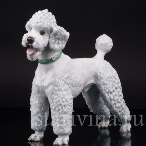 Фарфоровая статуэтка собаки Белый пудель, Rosenthal, Германия, 1950 гг.