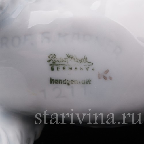 Фарфоровая статуэтка собаки Белый пудель, Rosenthal, Германия, 1950 гг.