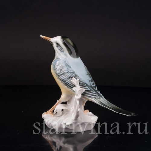 Фарфоровая статуэтка птицы Трясогузка горная, Karl Ens, Германия, пер. пол. 20 в.