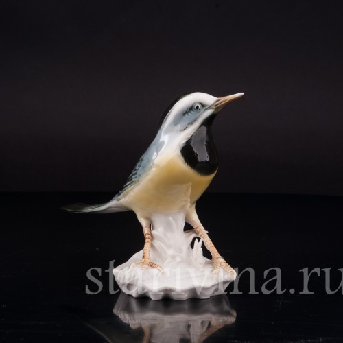 Фарфоровая статуэтка птицы Трясогузка горная, Karl Ens, Германия, пер. пол. 20 в.