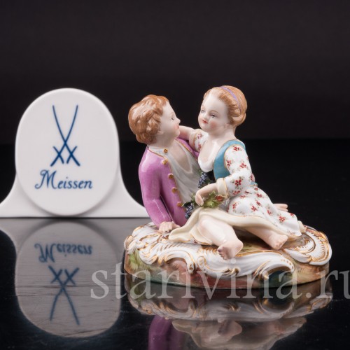 Фарфоровая фигурка Дети с виноградной лозой, аллегория осени, миниатюра, Meissen, Германия, сер. 19 - нач. 20 вв.