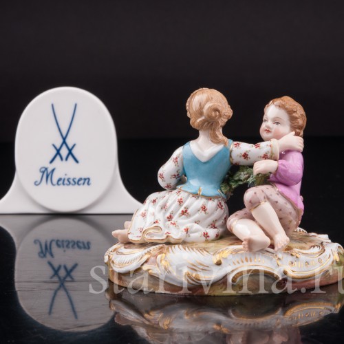 Фарфоровая фигурка Дети с виноградной лозой, аллегория осени, миниатюра, Meissen, Германия, сер. 19 - нач. 20 вв.