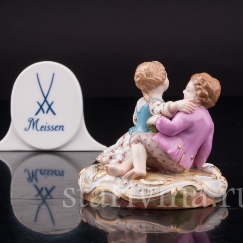 Фарфоровая фигурка Дети с виноградной лозой, аллегория осени, миниатюра, Meissen, Германия, сер. 19 - нач. 20 вв.