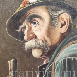 Картина маслом на холсте Портрет охотника, Германия.